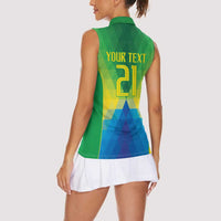 Brazil Football Custom Women Sleeveless Polo Shirt Toco Toucan Bora Brasil! Go Brazil!
