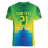 Brazil Football Custom Women V-Neck T-Shirt Toco Toucan Bora Brasil! Go Brazil!
