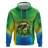 Brazil Football Custom Zip Hoodie Toco Toucan Bora Brasil! Go Brazil!
