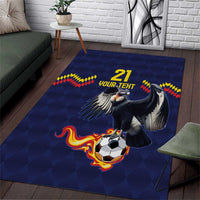 Ecuado Andean Condor Football Custom Area Rug Tricolors Motif