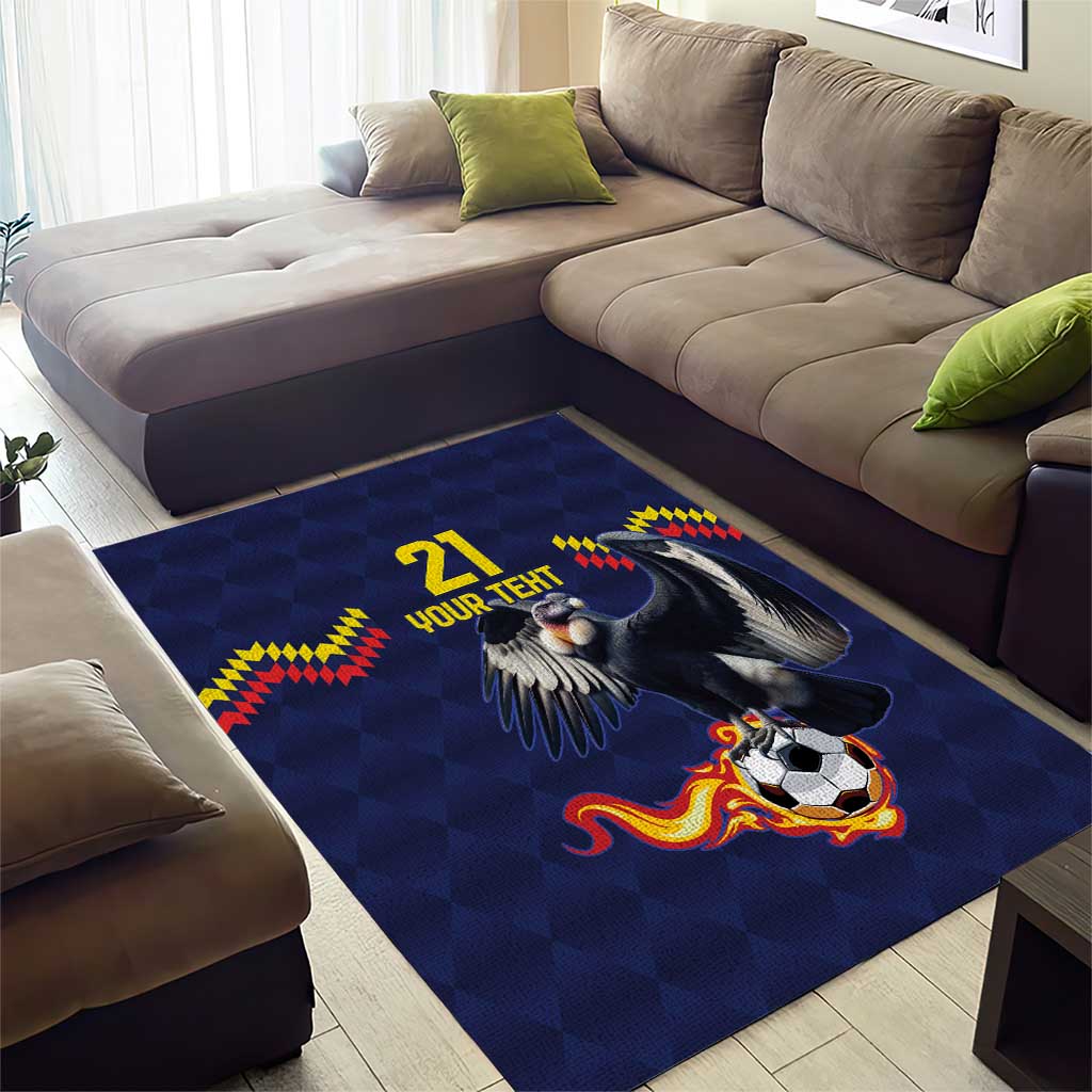 Ecuado Andean Condor Football Custom Area Rug Tricolors Motif