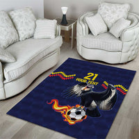 Ecuado Andean Condor Football Custom Area Rug Tricolors Motif