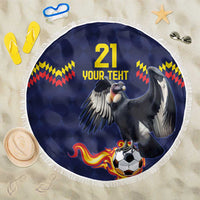 Ecuado Andean Condor Football Custom Beach Blanket Tricolors Motif