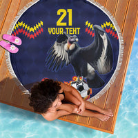 Ecuado Andean Condor Football Custom Beach Blanket Tricolors Motif