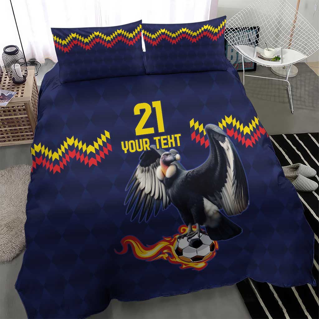 Ecuado Andean Condor Football Custom Bedding Set Tricolors Motif