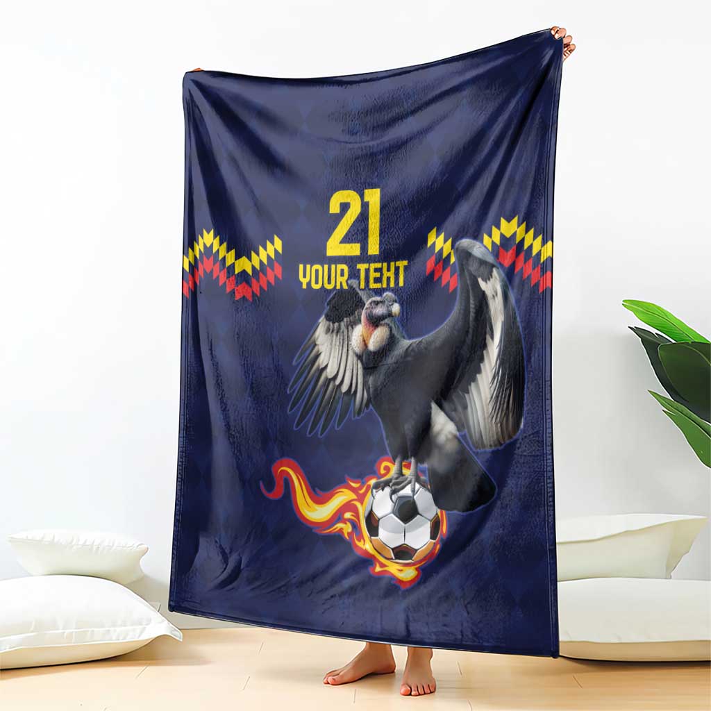 Ecuado Andean Condor Football Custom Blanket Tricolors Motif