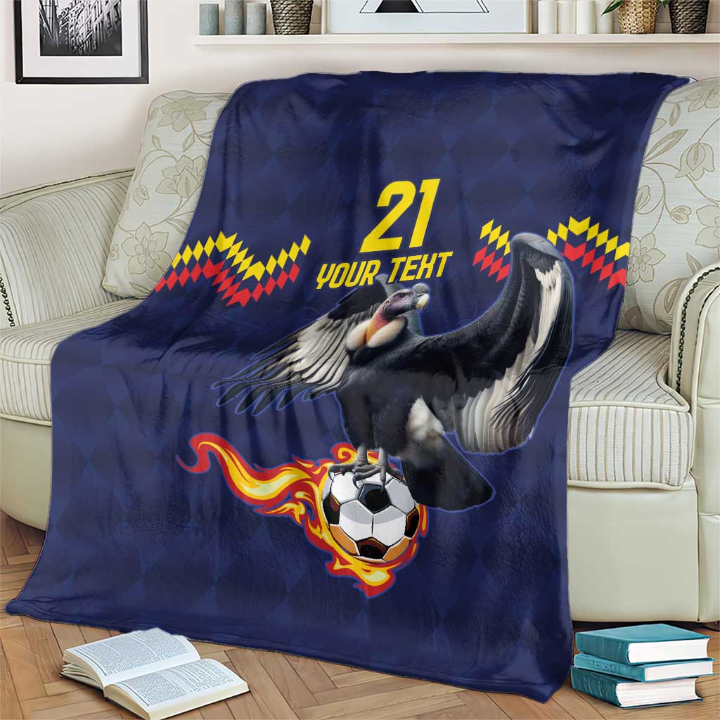 Ecuado Andean Condor Football Custom Blanket Tricolors Motif