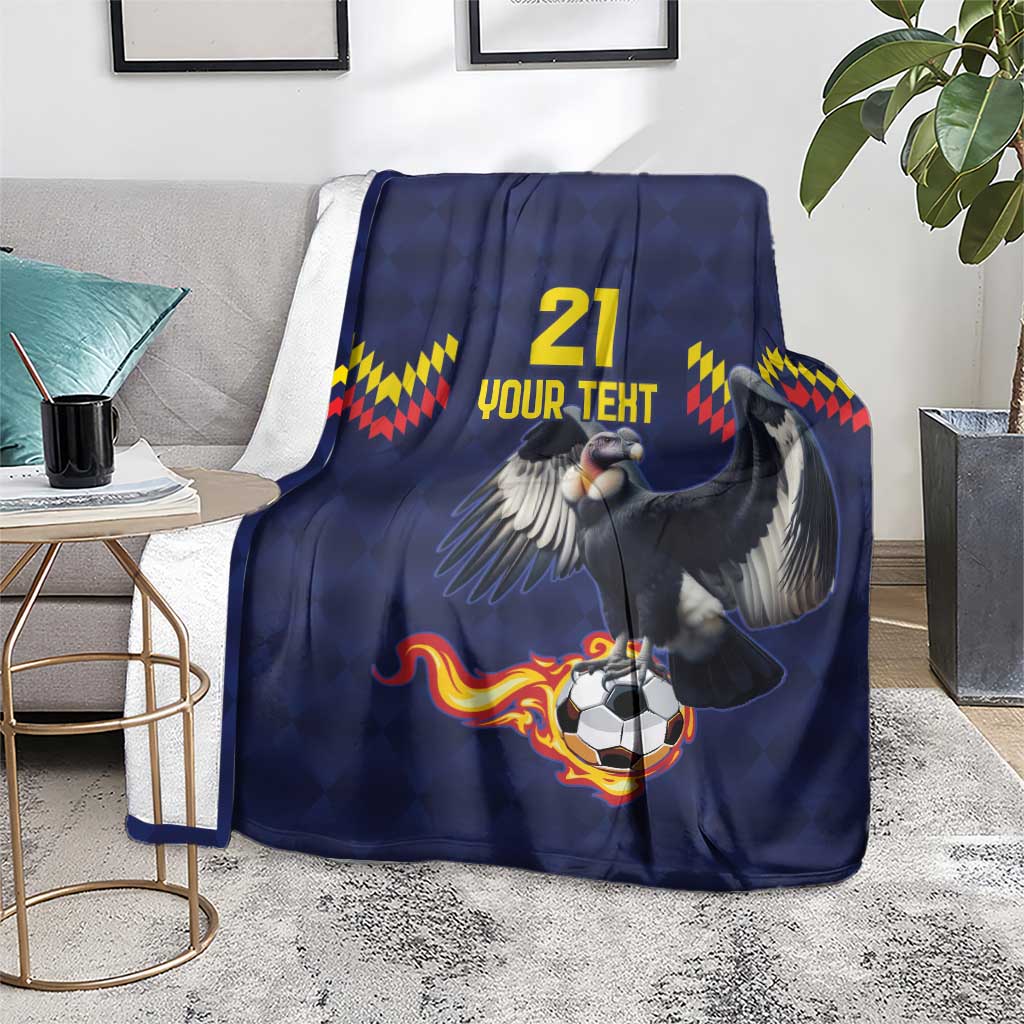 Ecuado Andean Condor Football Custom Blanket Tricolors Motif