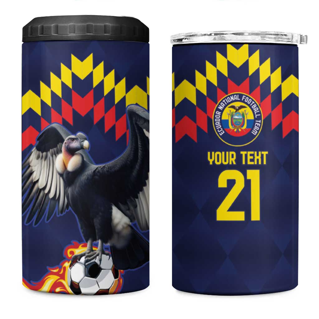 Ecuado Andean Condor Football Custom 4 in 1 Can Cooler Tumbler Tricolors Motif