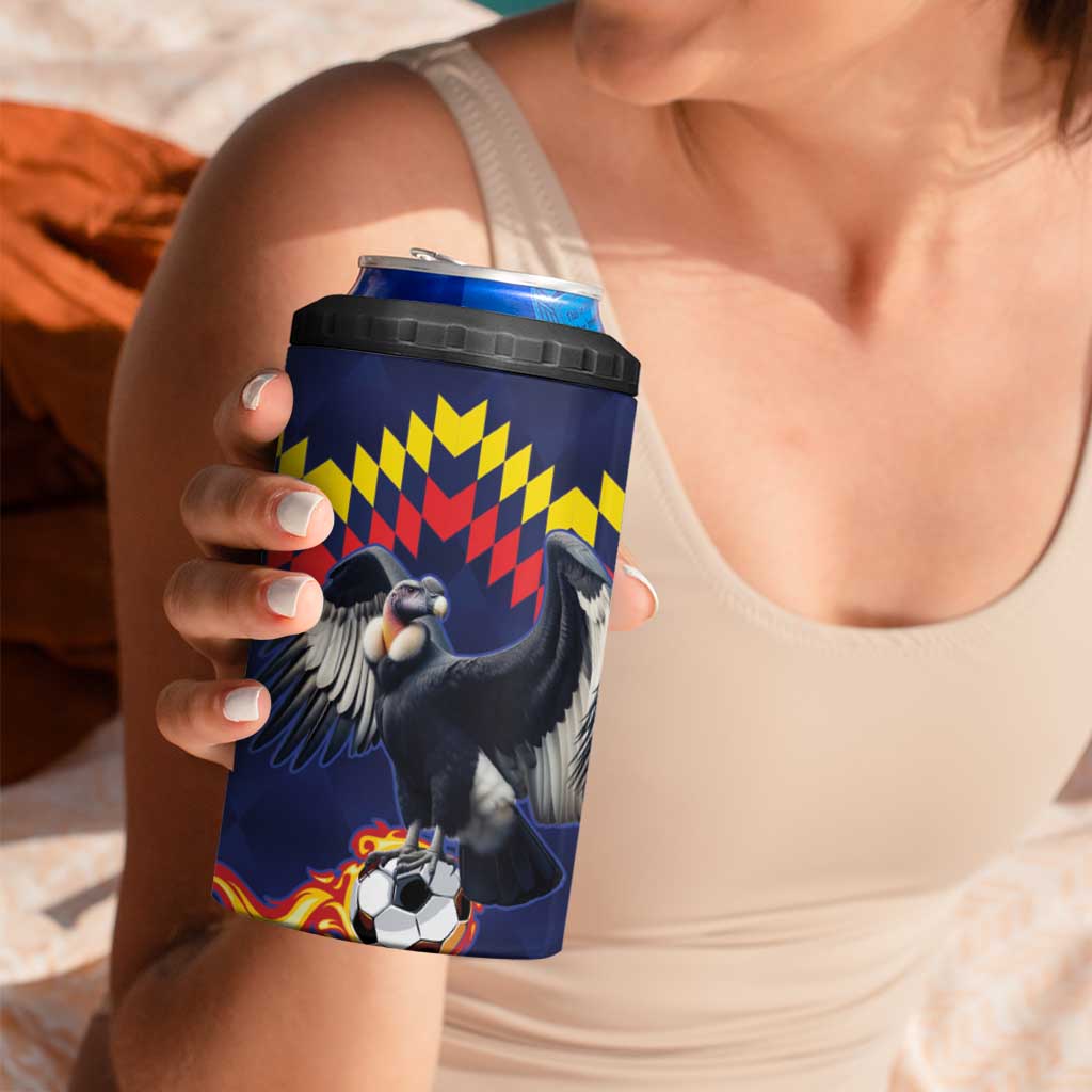 Ecuado Andean Condor Football Custom 4 in 1 Can Cooler Tumbler Tricolors Motif