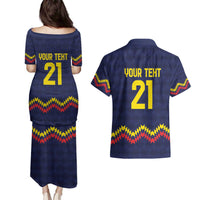 Ecuado Andean Condor Football Custom Couples Matching Puletasi and Hawaiian Shirt Tricolors Motif