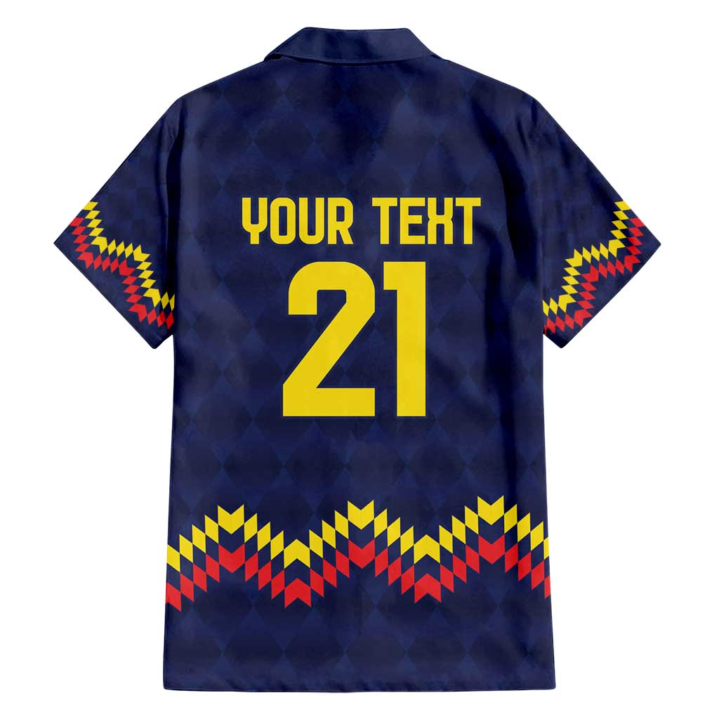 Ecuado Andean Condor Football Custom Family Matching Off Shoulder Short Dress and Hawaiian Shirt Tricolors Motif