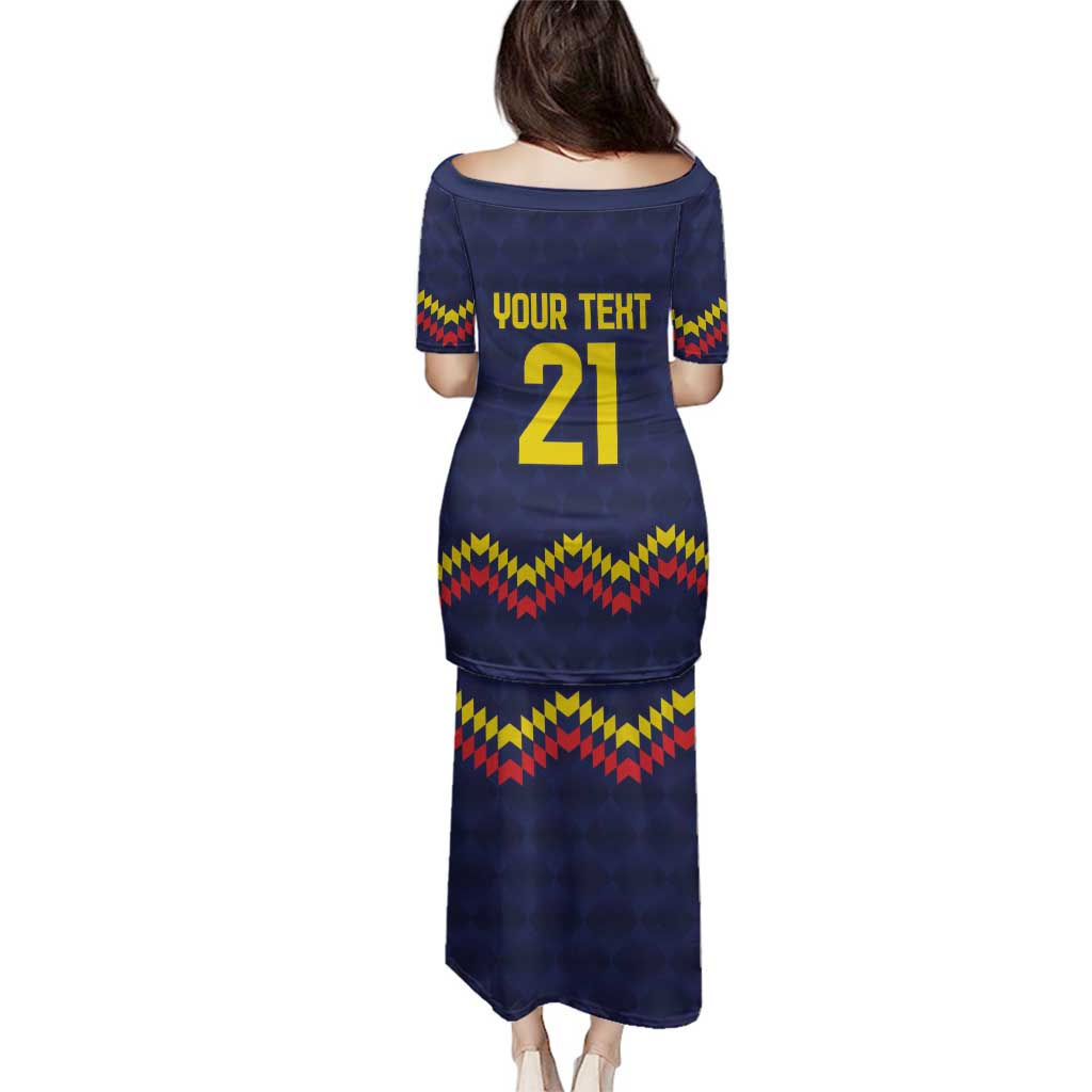 Ecuado Andean Condor Football Custom Family Matching Puletasi and Hawaiian Shirt Tricolors Motif
