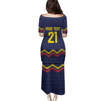 Ecuado Andean Condor Football Custom Family Matching Puletasi and Hawaiian Shirt Tricolors Motif
