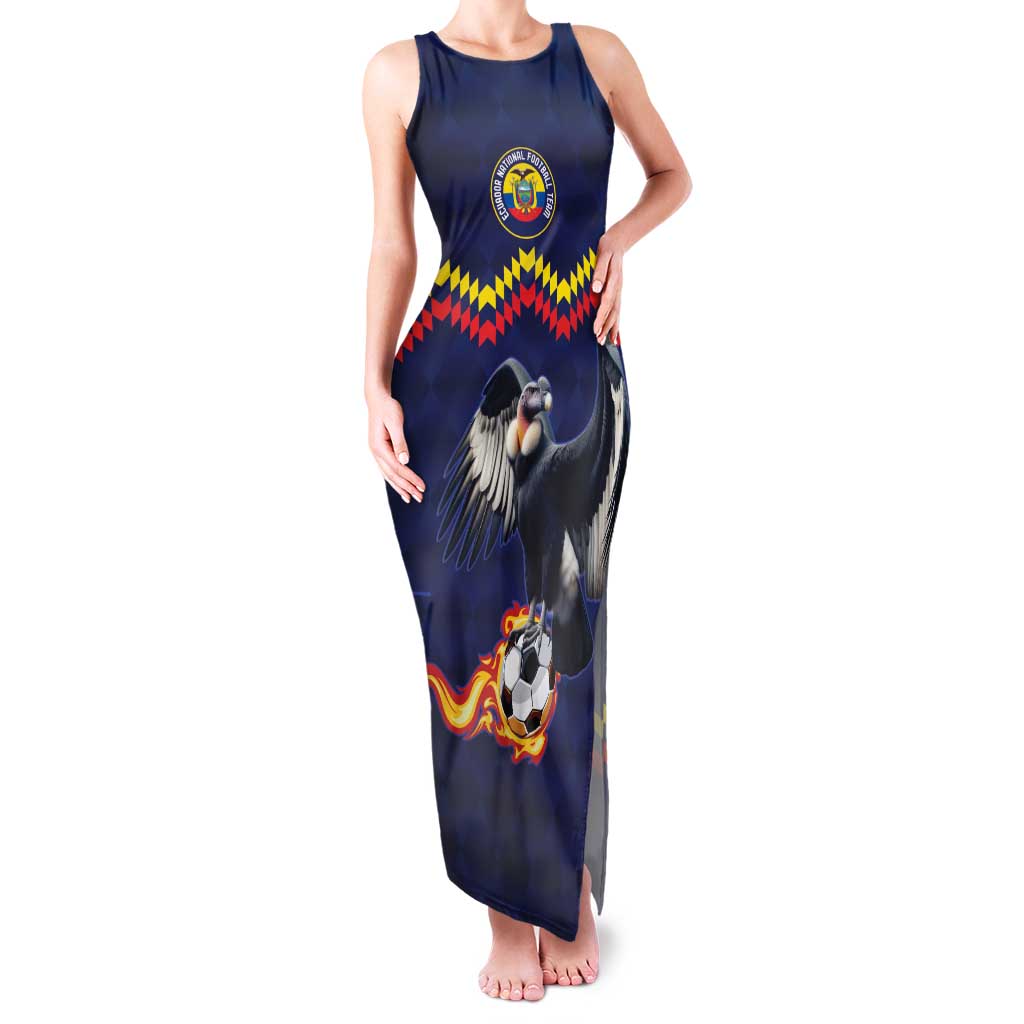 Ecuado Andean Condor Football Custom Family Matching Tank Maxi Dress and Hawaiian Shirt Tricolors Motif
