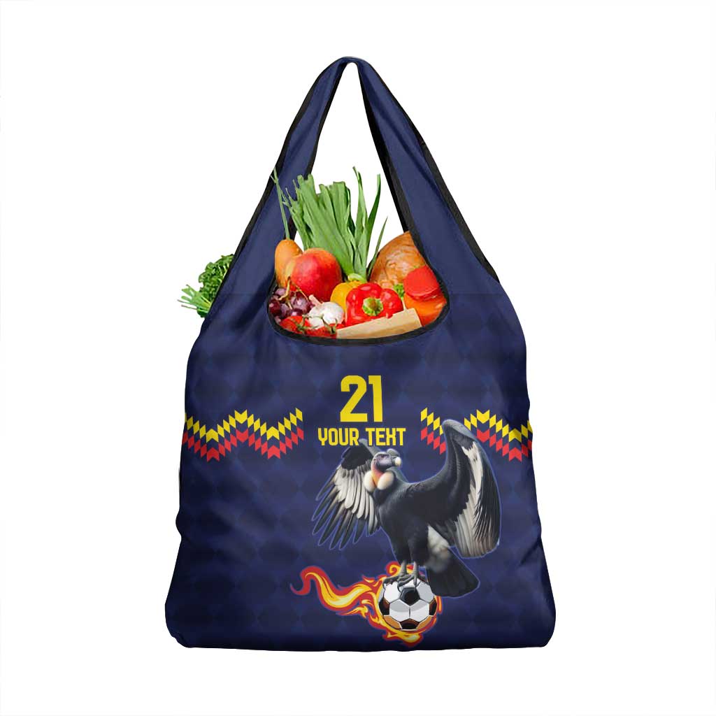 Ecuado Andean Condor Football Custom Grocery Bag Tricolors Motif