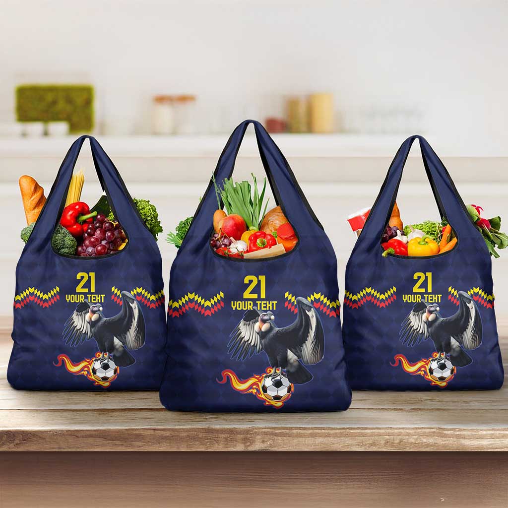 Ecuado Andean Condor Football Custom Grocery Bag Tricolors Motif