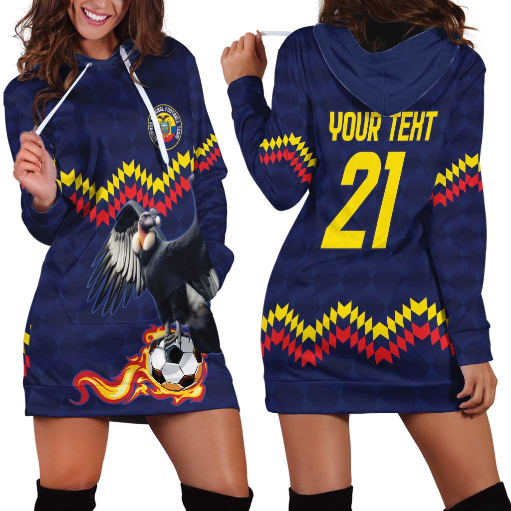 Ecuado Andean Condor Football Custom Hoodie Dress Tricolors Motif