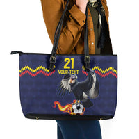 Ecuado Andean Condor Football Custom Leather Tote Bag Tricolors Motif