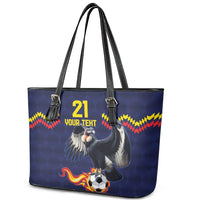Ecuado Andean Condor Football Custom Leather Tote Bag Tricolors Motif