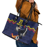 Ecuado Andean Condor Football Custom Leather Tote Bag Tricolors Motif