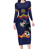 Ecuado Andean Condor Football Custom Long Sleeve Bodycon Dress Tricolors Motif