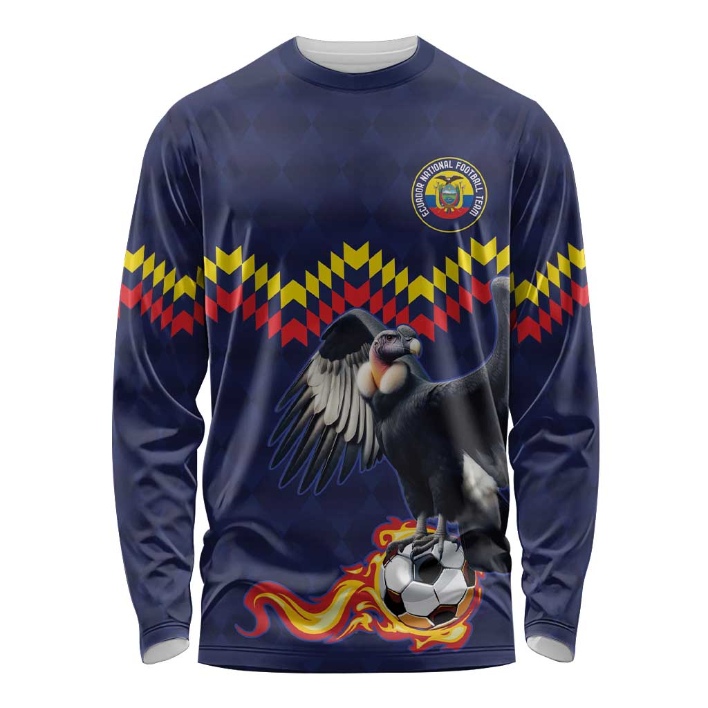 Ecuado Andean Condor Football Custom Long Sleeve Shirt Tricolors Motif