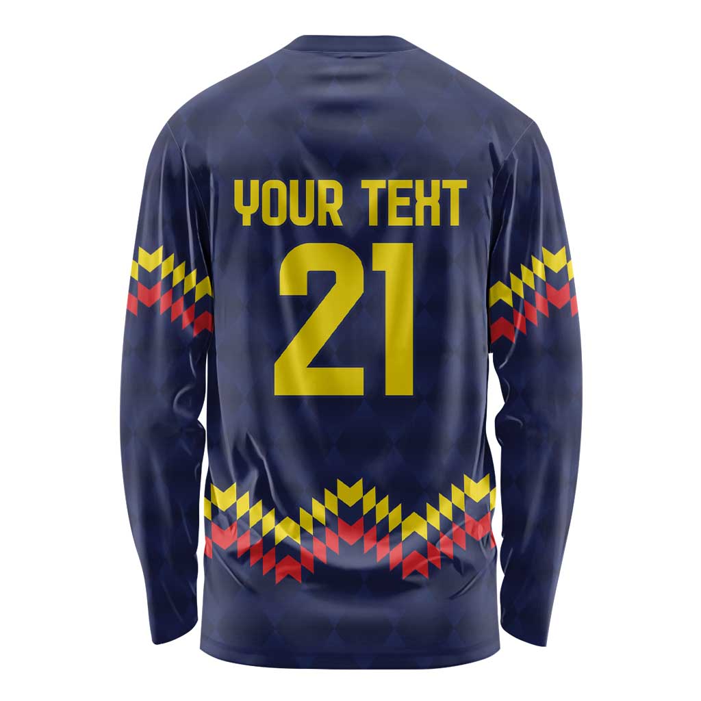 Ecuado Andean Condor Football Custom Long Sleeve Shirt Tricolors Motif