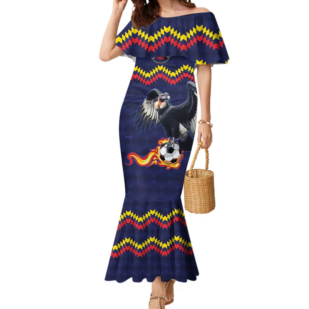 Ecuado Andean Condor Football Custom Mermaid Dress Tricolors Motif