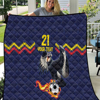 Ecuado Andean Condor Football Custom Quilt Tricolors Motif