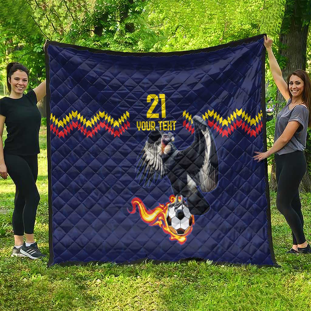 Ecuado Andean Condor Football Custom Quilt Tricolors Motif