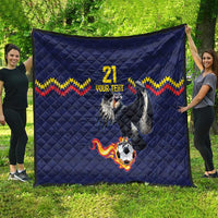Ecuado Andean Condor Football Custom Quilt Tricolors Motif