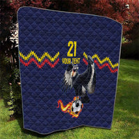 Ecuado Andean Condor Football Custom Quilt Tricolors Motif