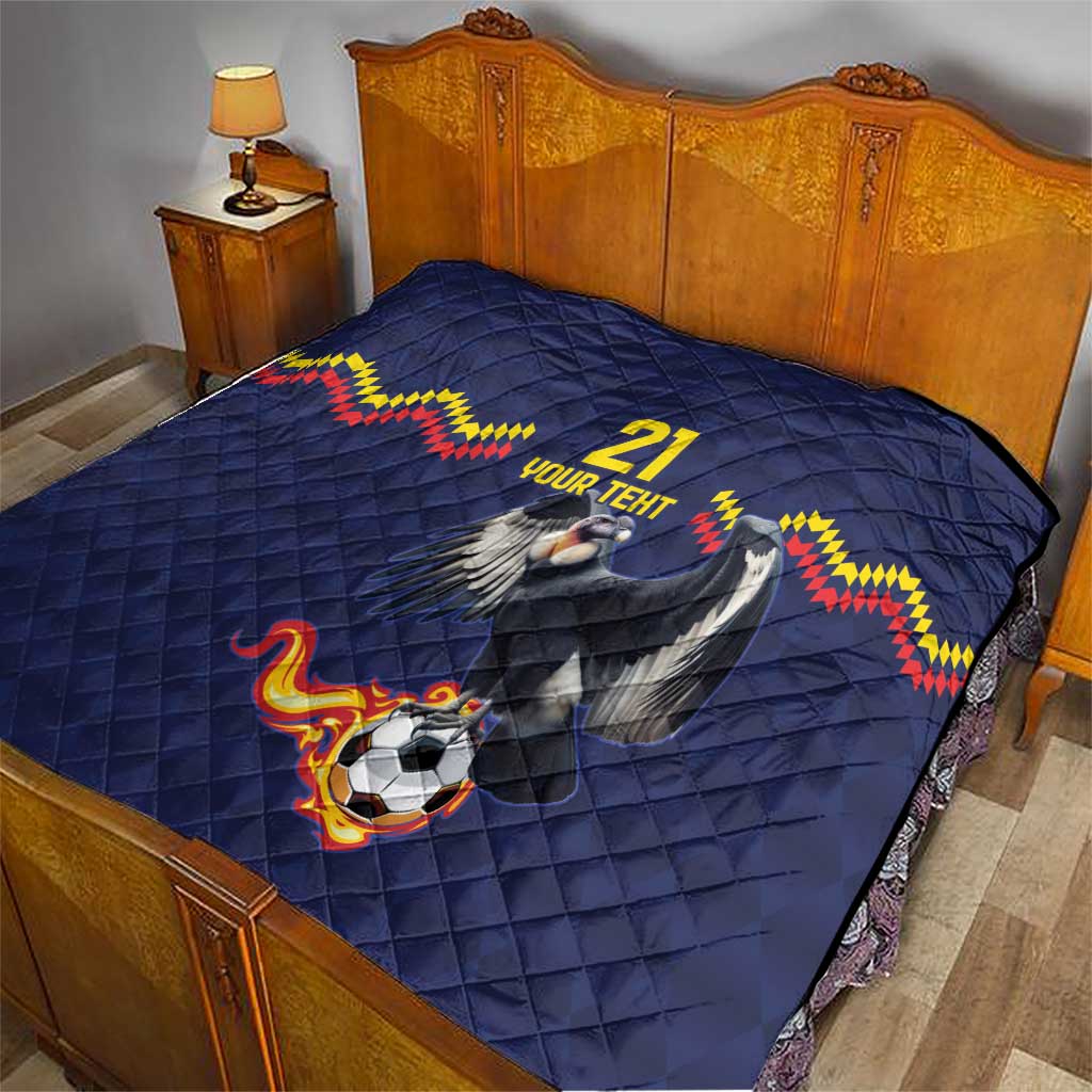 Ecuado Andean Condor Football Custom Quilt Tricolors Motif