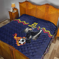 Ecuado Andean Condor Football Custom Quilt Tricolors Motif