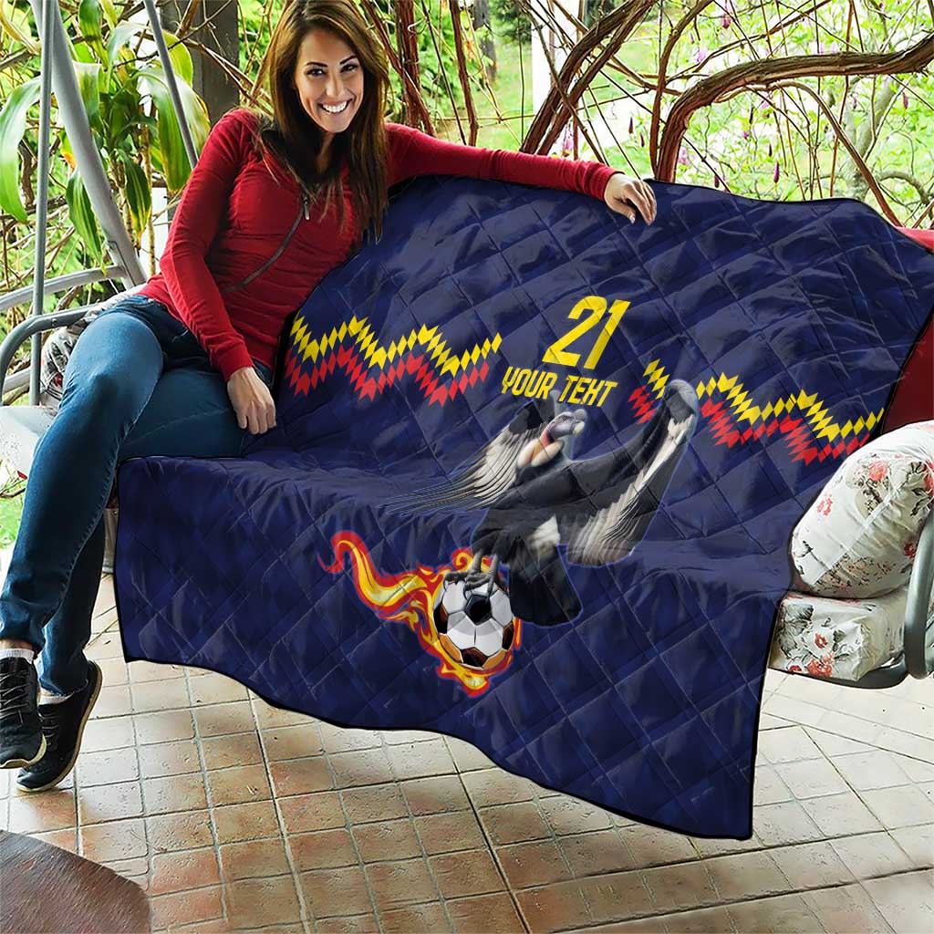 Ecuado Andean Condor Football Custom Quilt Tricolors Motif