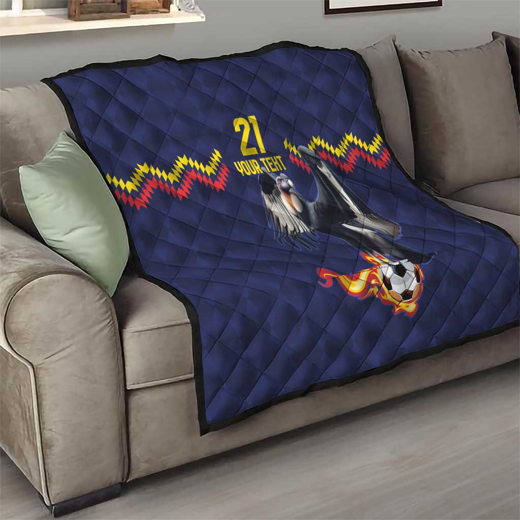 Ecuado Andean Condor Football Custom Quilt Tricolors Motif