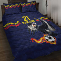Ecuado Andean Condor Football Custom Quilt Bed Set Tricolors Motif