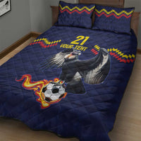 Ecuado Andean Condor Football Custom Quilt Bed Set Tricolors Motif