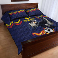 Ecuado Andean Condor Football Custom Quilt Bed Set Tricolors Motif