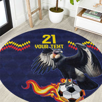 Ecuado Andean Condor Football Custom Round Carpet Tricolors Motif