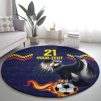 Ecuado Andean Condor Football Custom Round Carpet Tricolors Motif