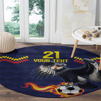 Ecuado Andean Condor Football Custom Round Carpet Tricolors Motif