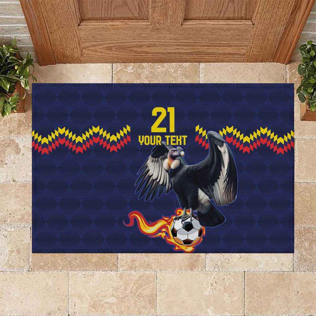 Ecuado Andean Condor Football Custom Rubber Doormat Tricolors Motif