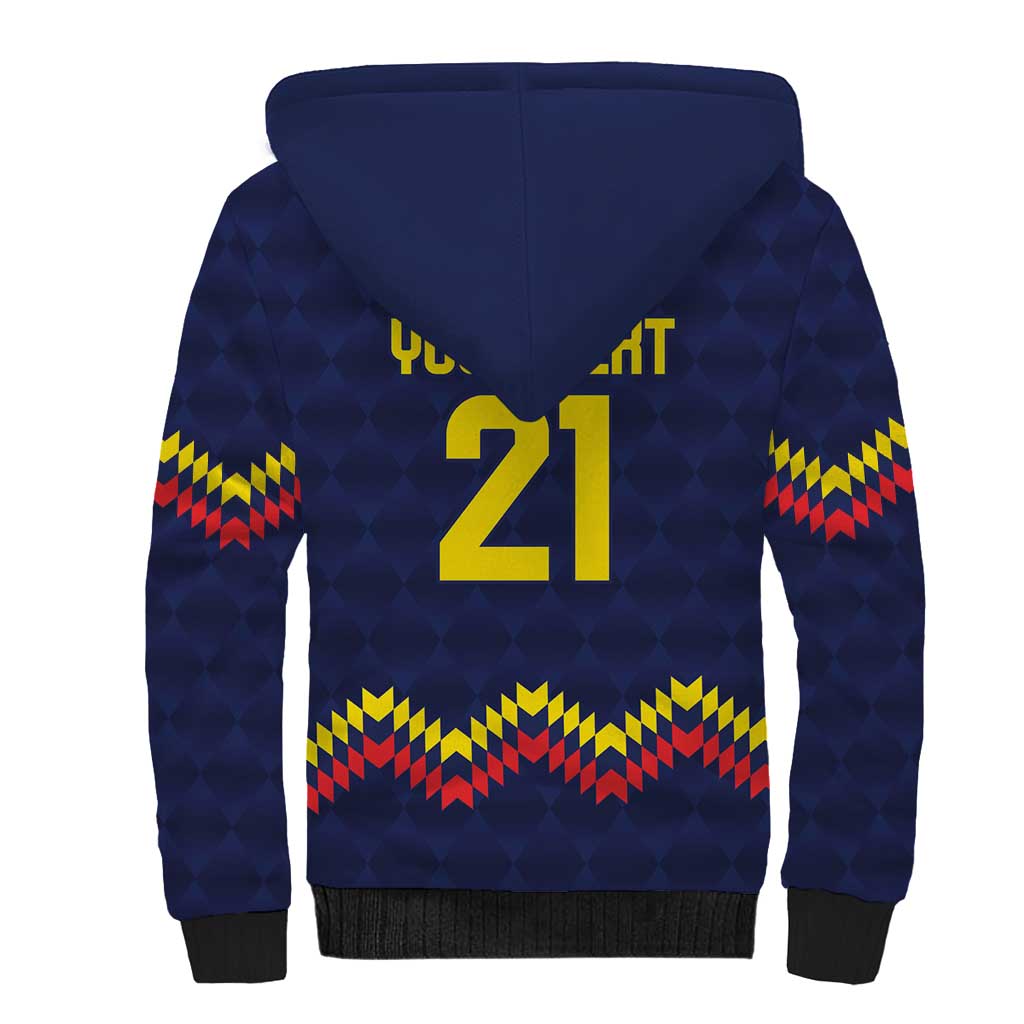 Ecuado Andean Condor Football Custom Sherpa Hoodie Tricolors Motif