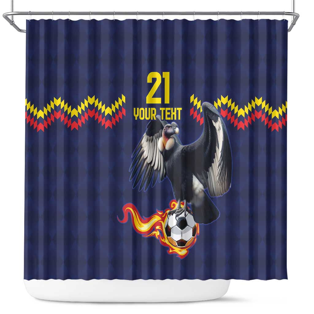 Ecuado Andean Condor Football Custom Shower Curtain Tricolors Motif
