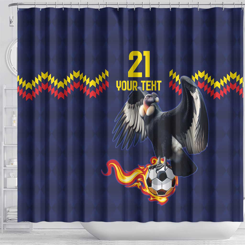 Ecuado Andean Condor Football Custom Shower Curtain Tricolors Motif