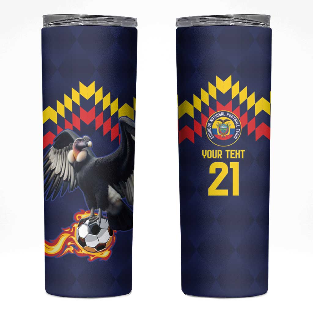 Ecuado Andean Condor Football Custom Skinny Tumbler Tricolors Motif