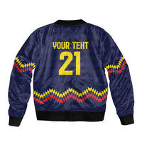 Ecuado Andean Condor Football Custom Sleeve Zip Bomber Jacket Tricolors Motif