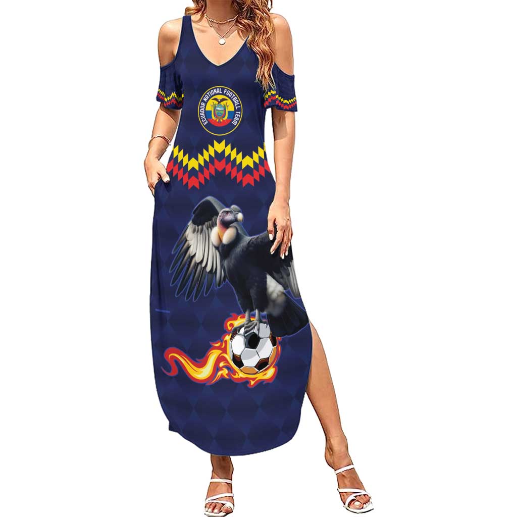 Ecuado Andean Condor Football Custom Summer Maxi Dress Tricolors Motif